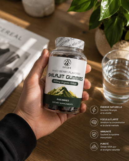 Shilajit Gummies — Énergie & Vitalité au Shilajit Bio de l'Himalaya | 600mg | Goût Baies des Bois